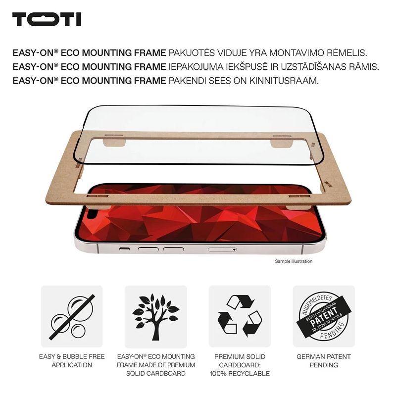 Ekrāna aizsargstikls Toti Premium iPhone 15-15 Pro-16