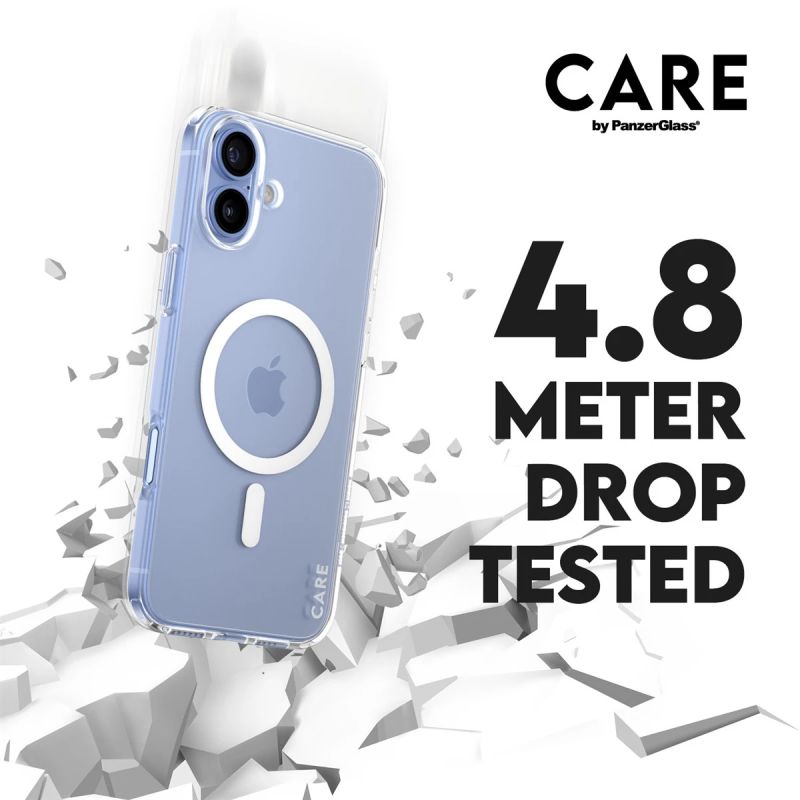 CARE Flagship case with White MagSafe iPhone 16 Plus, Transparent