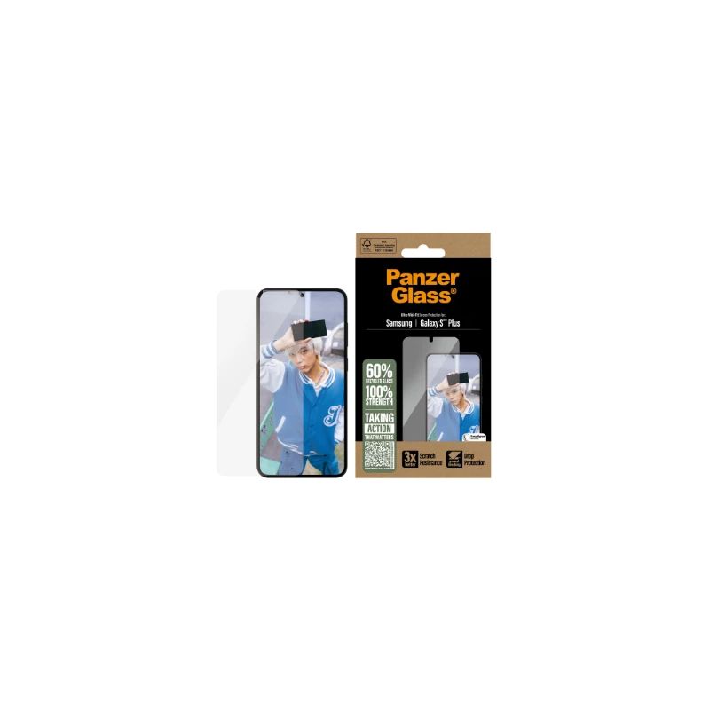 PanzerGlass Screen Protector Samsung Galaxy S25 Plus Ultra-Wide Fit, Transparent