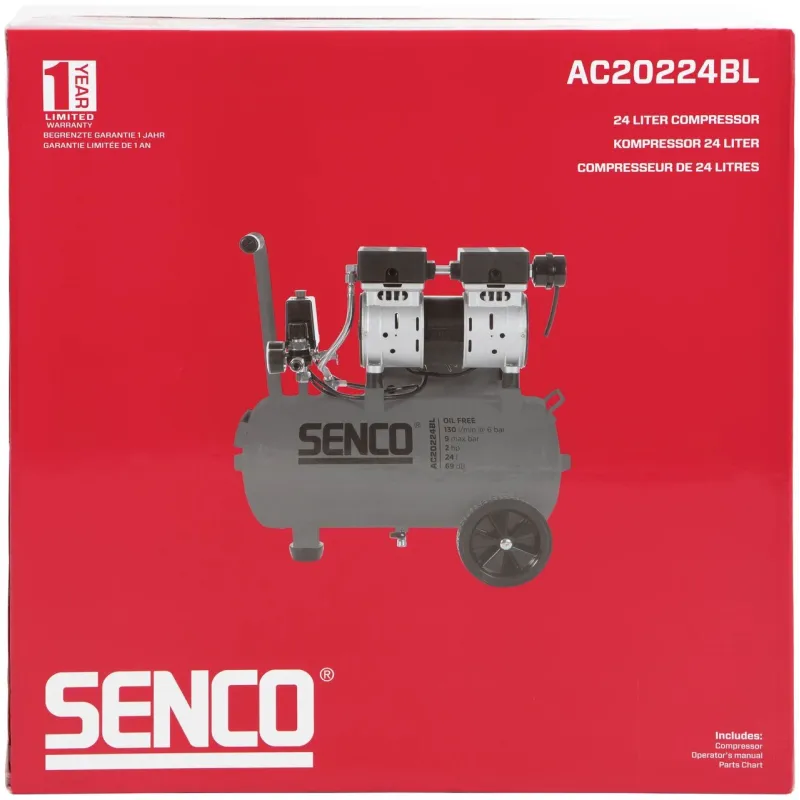 SENCO Bezeļļas kompresors 24L, 9Bar, 1.5kW, 2HP