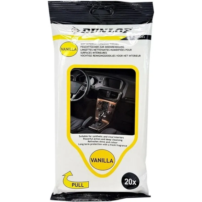 Dunlop - All Ride mitrās salvetes auto paneļa ,salona, tīrīšanai, 20 gab.