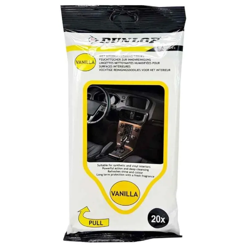 Dunlop - All Ride mitrās salvetes auto paneļa ,salona, tīrīšanai, 20 gab.