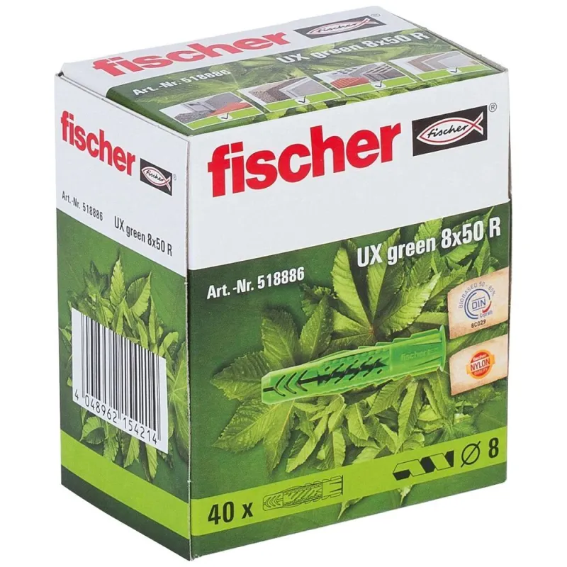 Univ. pin UX Green 8 x 50 R ar gredzenu 40 gab.