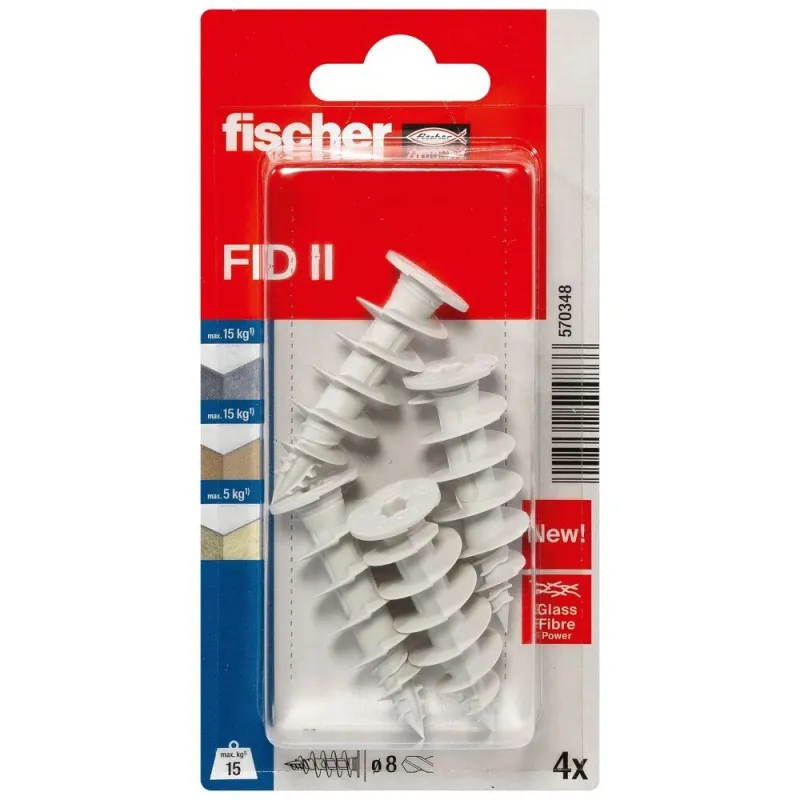 Enkurs izolācijas materiāliem FID50 II, Fischer, 4 gab.