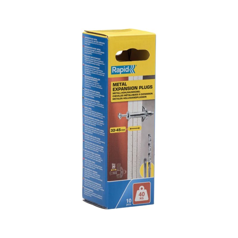 Anchor for 32-45 mm thick walls, Rapid, 10 pcs, max load 40 kg