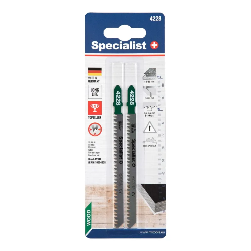 SPECIALIST+ jigsaw blade 4228 ,T234X, 115 mm, 2 pcs