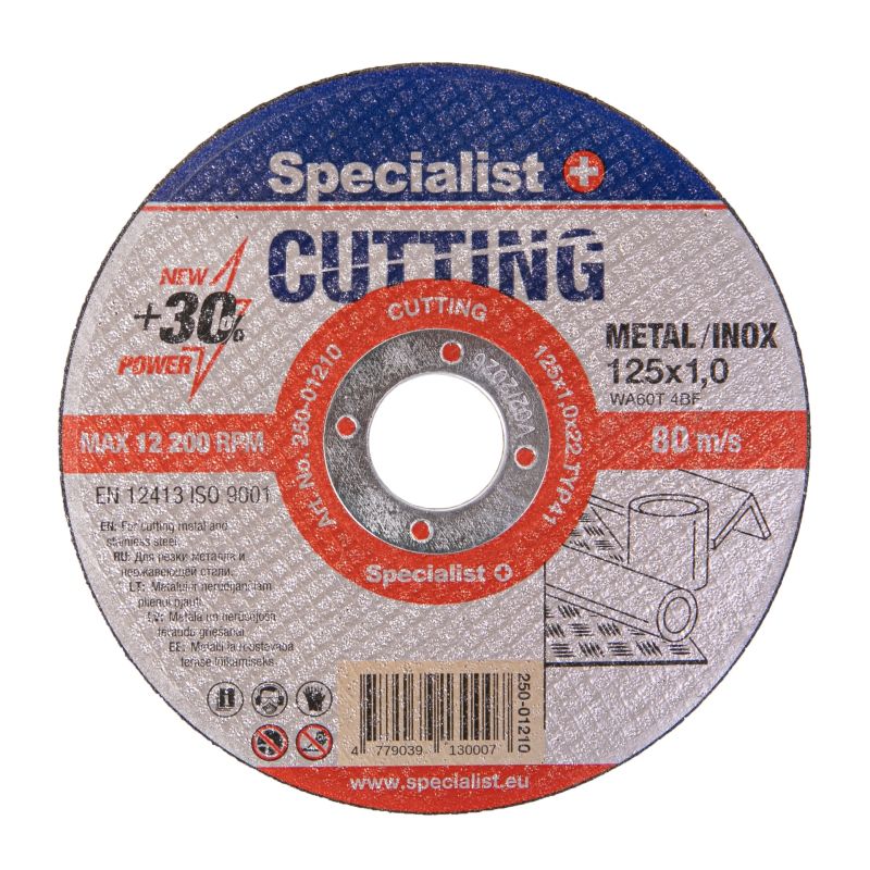 SPECIALIST+ metal cutting disc, 125x1x22 mm CUTTING, 10 pcs