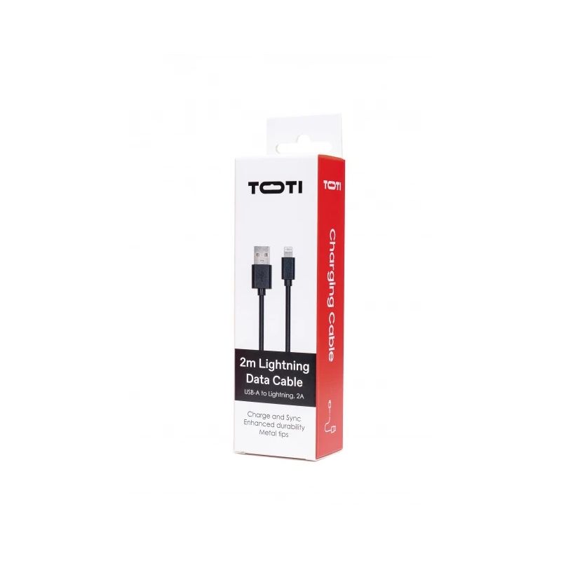 SEEK TOTI USB-A to Lightning, 2m PVC Data Cable 2A ,non-MFI,, Black