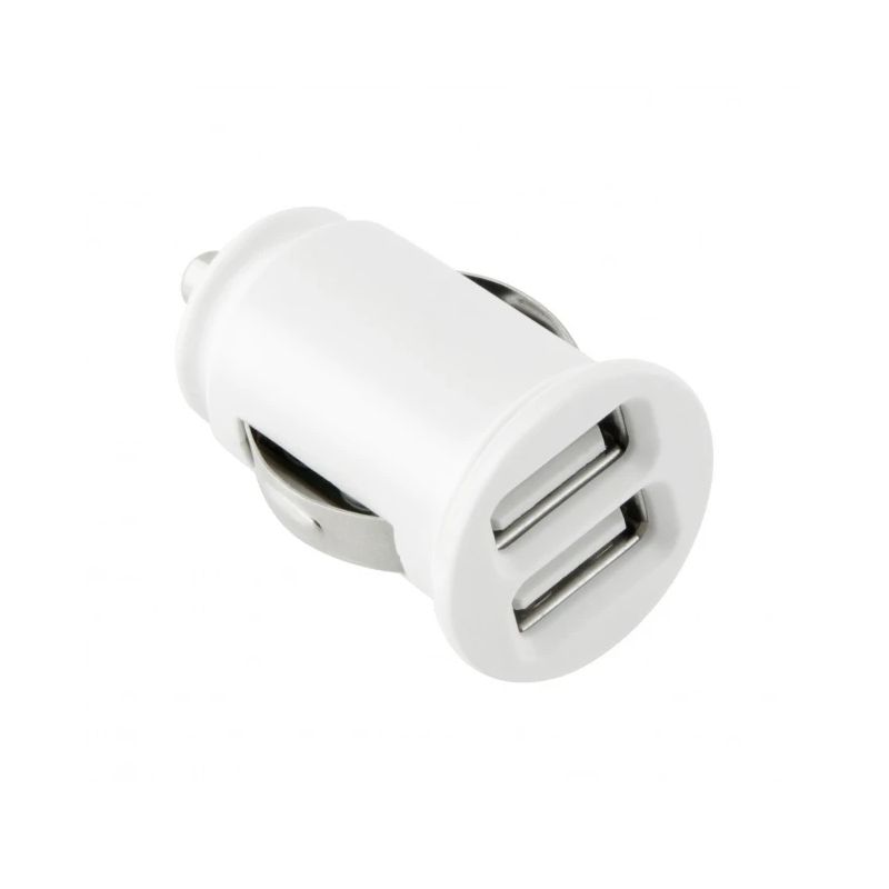 TOTI Dual USB Car Charger with micro usb cable 1m 2.1 A, White