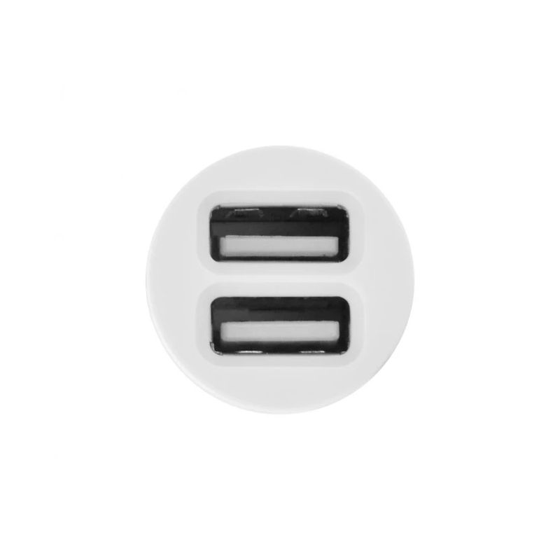 TOTI Dual USB Car Charger with micro usb cable 1m 2.1 A, White