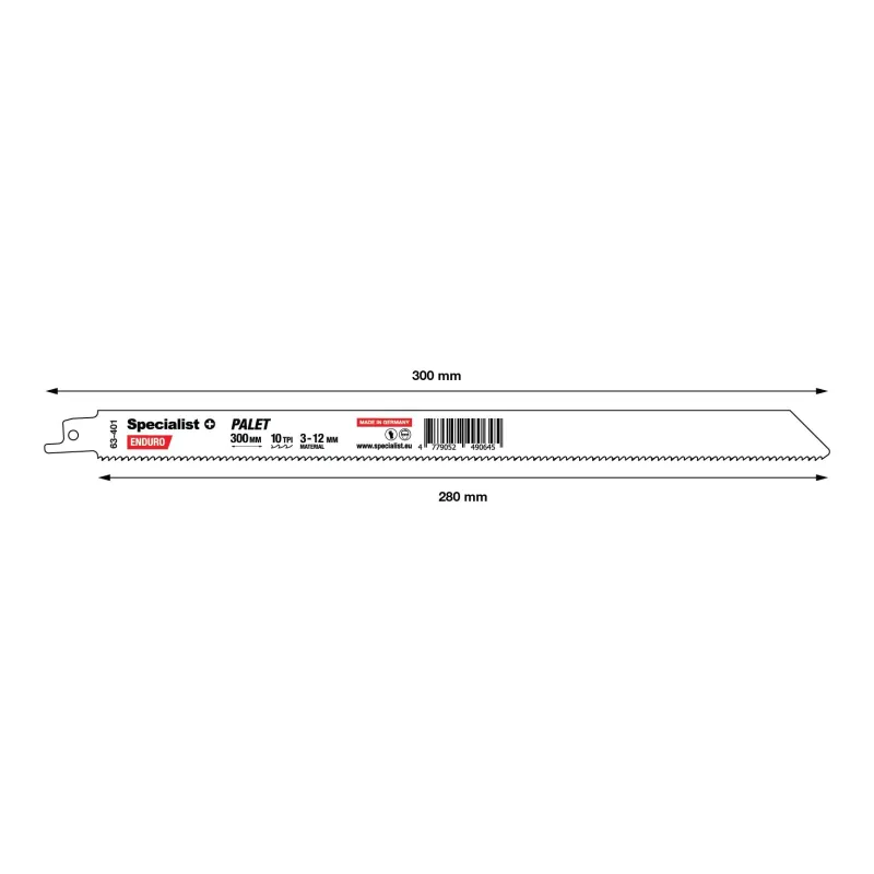 SPECIALIST+ tiigersae tera euroalusele, 300 mm, 10TPI