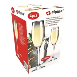 Glāzes šampanieša Alpina 4gb 180ml, dūmakainas