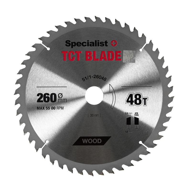 SPECIALIST+ griešanas disks, 260 x 48T x 30 mm
