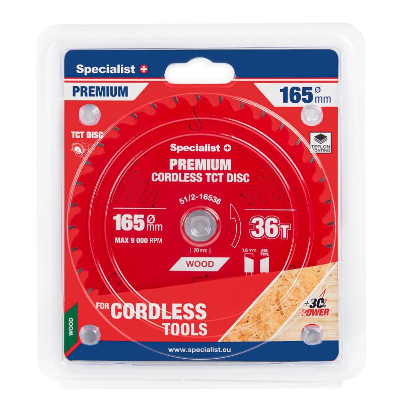 Griešanas disks 165x36Tx20mm, Cordless PREMIUM, SPECIALIST+