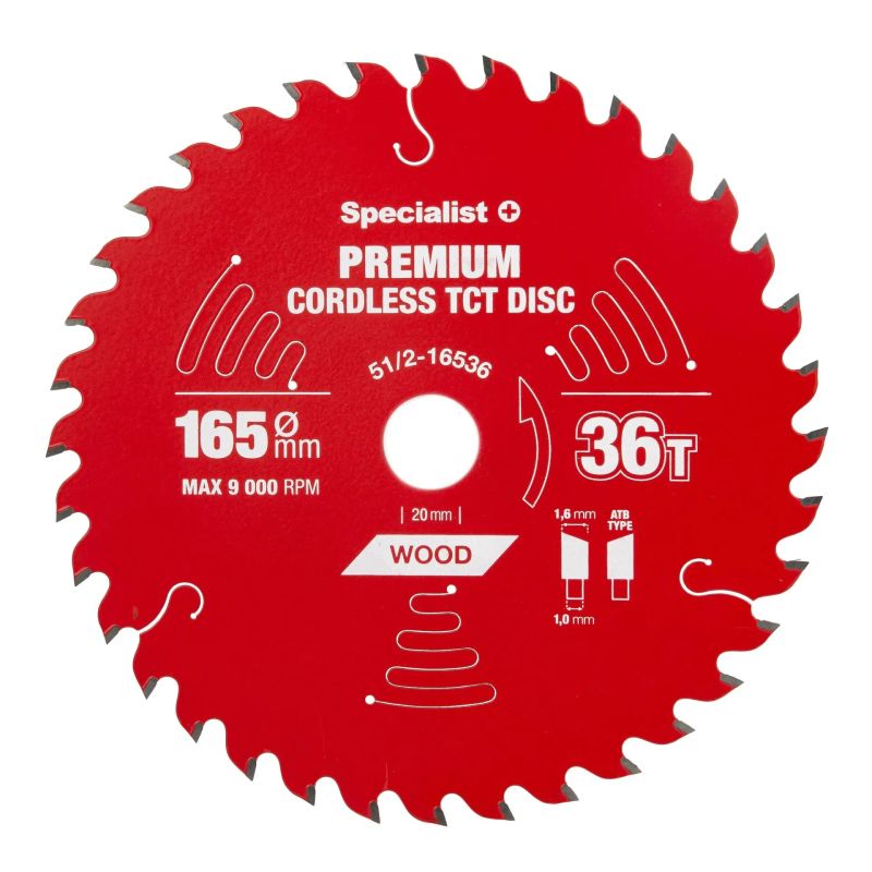 Griešanas disks 165x36Tx20mm, Cordless PREMIUM, SPECIALIST+