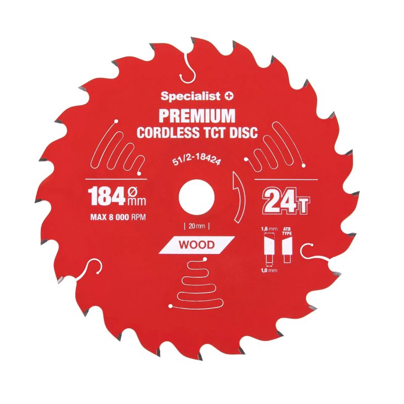 Griešanas disks 184x24Tx20-16mm, Cordless PREMIUM, SPECIALIST+