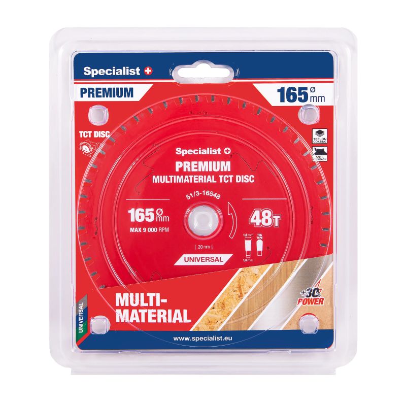Griešanas disks 165x48Tx20mm, Multimaterial PREMIUM, SPECIALIST+
