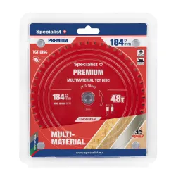 Cutting disc 184x48Tx20-16mm, Multimaterial PREMIUM, SPECIALIST+