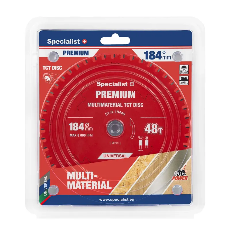 Pjovimo diskas 184x48Tx20-16mm, Multimaterial PREMIUM, SPECIALIST+
