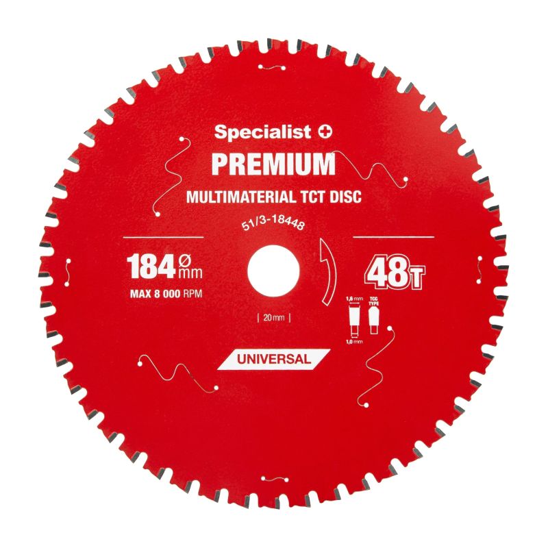 Griešanas disks 184x48Tx20-16mm, Multimaterial PREMIUM, SPECIALIST+