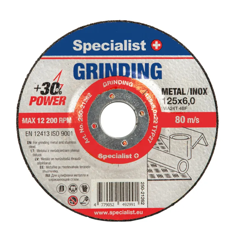 SPECIALIST+ šlifavimo diskas GRINDING, 125x6x22 mm
