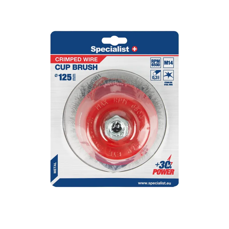 Vielinė šlifavimo taurė, tiesios vielos, 125 mm, M14, SPECIALIST+