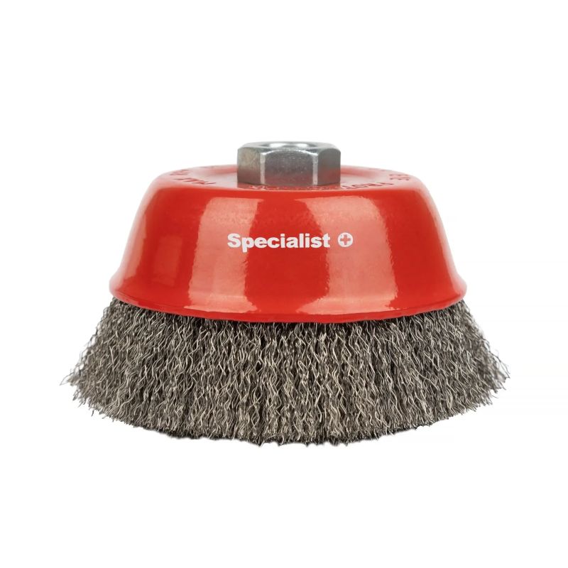 Stiepļu birstes kauss ar taisnu stiepli, 125 mm, M14, SPECIALIST+