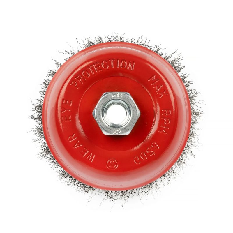 Stiepļu birstes kauss ar taisnu stiepli, 125 mm, M14, SPECIALIST+