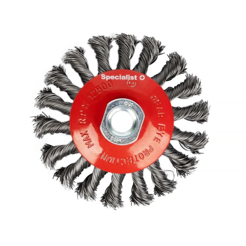 Stiepļu slīpripa ar savītu stiepli, 115 mm, M14, SPECIALIST+