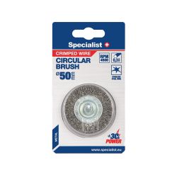 Stiepļu birstes ripa ar taisnu stiepli, ar kātu, 50 mm, SPECIALIST+