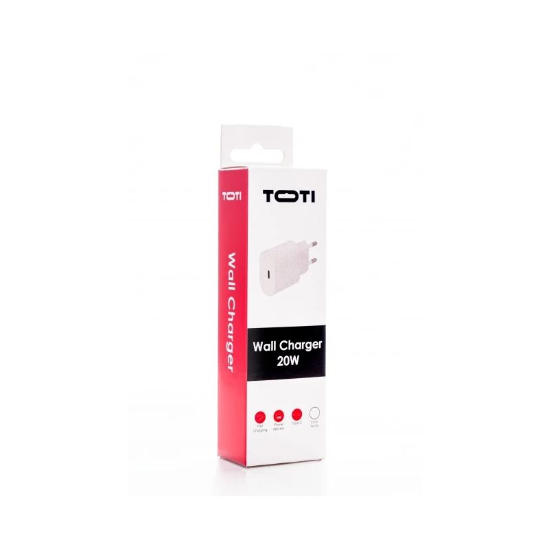 SEEK TOTI 20W Type-C PD Portable Wall Fast Charger, White