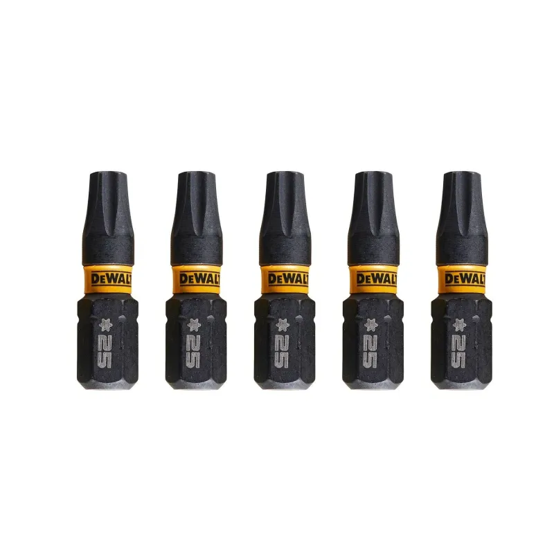 FLEXTORQ skrūvgriežu uzgaļi T25 25 mm, DeWALT, 5 gab.