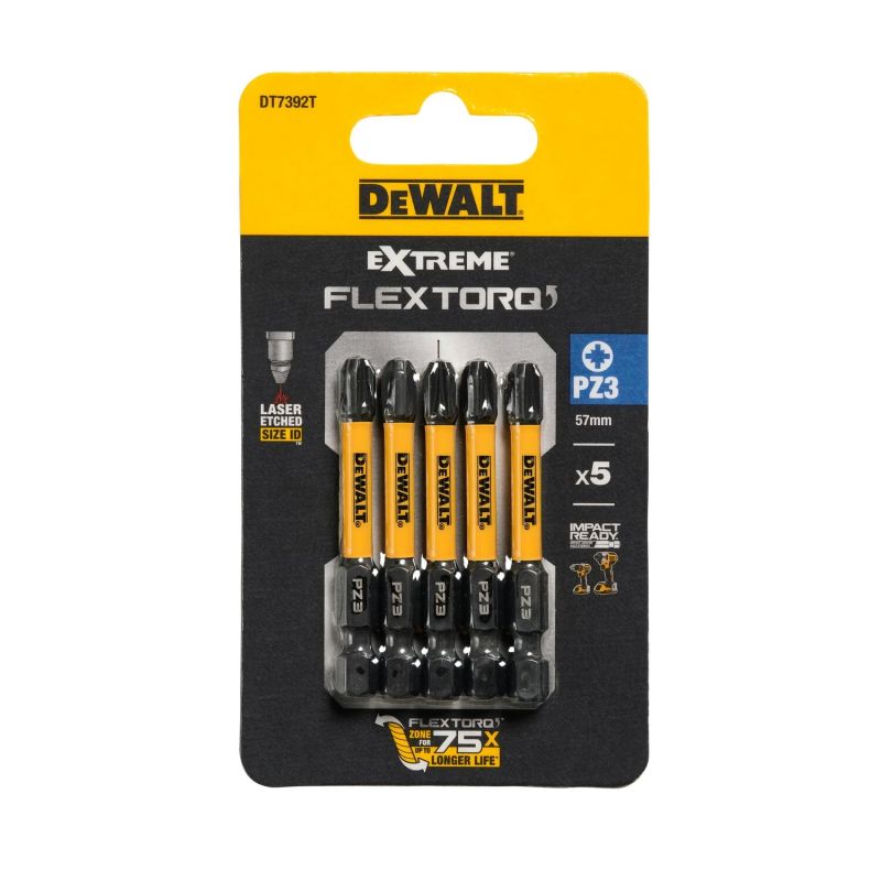 FLEXTORQ otsikud PZ3, 57 mm, DeWALT, 5 tk