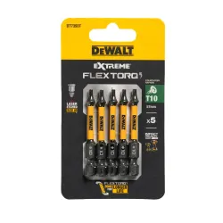 FLEXTORQ skrūvgriežu uzgaļi T10 57 mm, DeWALT, 5 gab.