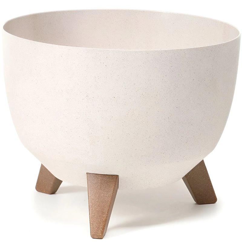 Puķu pods Roma Eco Wood 33cm, balts