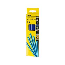 Hot glue sticks 11,2 mm × 200 mm, blue-colored, 5 pcs.