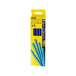 Hot glue sticks 11,2 mm × 200 mm, blue-colored, 5 pcs.