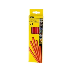 Hot glue sticks 11,2 mm × 200 mm, red-colored, 5 pcs.