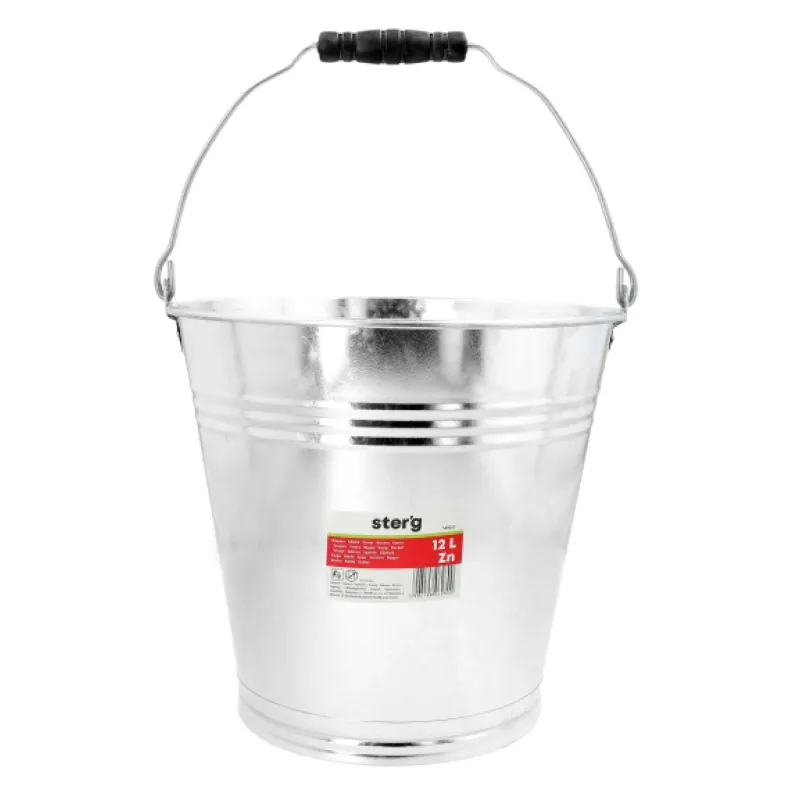 Galvanized metal bucket, 12l