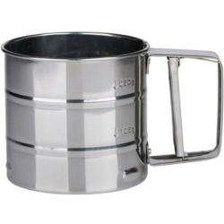 Krūze metāla ar sietiņu, sijāšanai