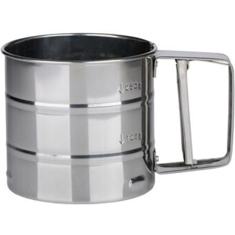 Krūze metāla ar sietiņu, sijāšanai