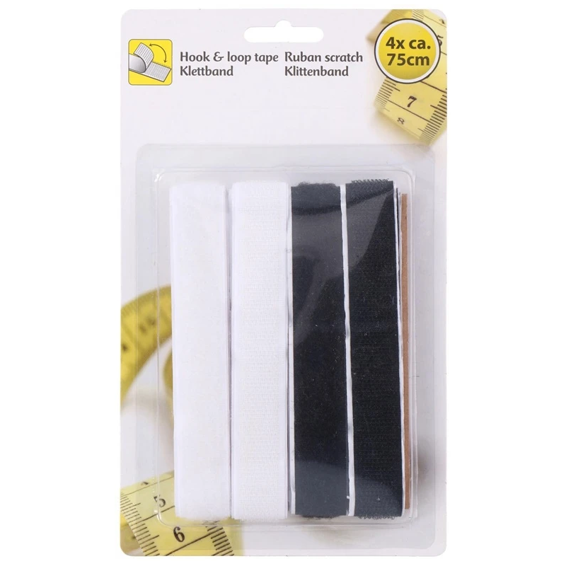Līmlente ar velcro 2x75cm 4 gab