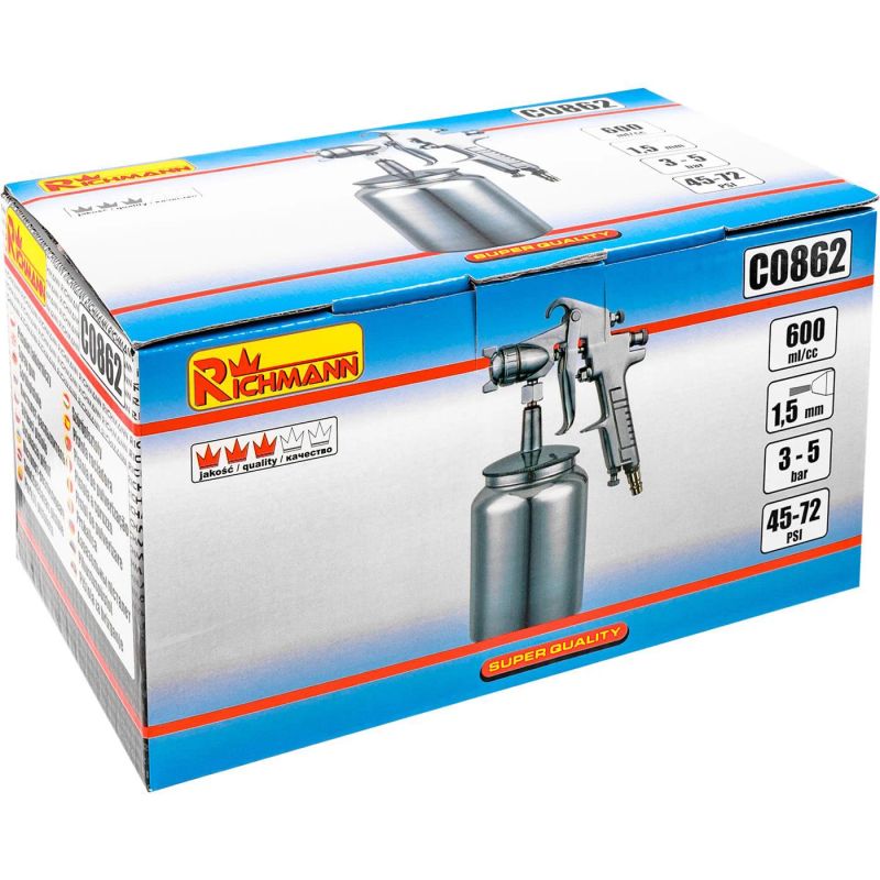 Spray gun 0,6l. 1,5mm.