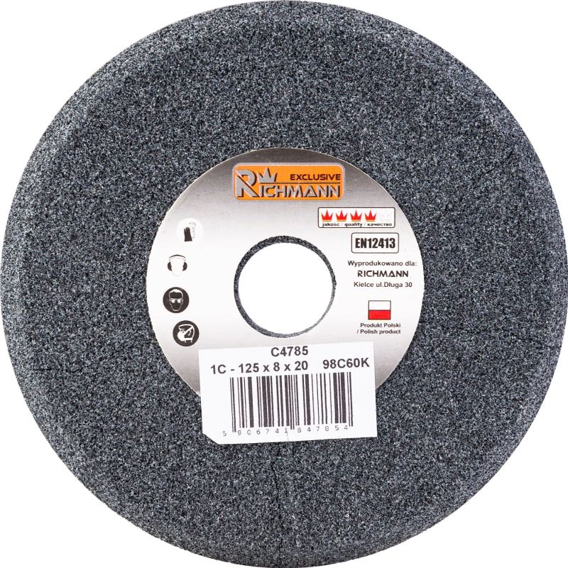 CERAMIC GRINDING WHEEL FOR SHARPENING 125x8x20 BLACK 98C60K