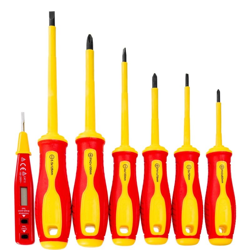 Electrical scredrivers 6 pcs + tester en60900
