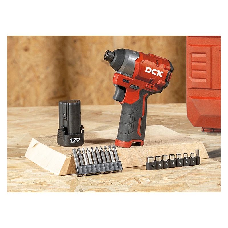 Bezvada bezsuku triecienskrūvgriezis 12V, KDPL04-8Z, DCK ,bez akumulatora un lādētāja,