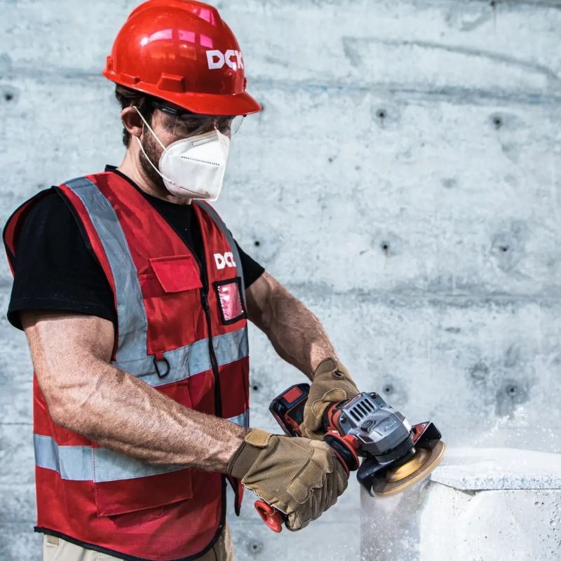 Bezvada bezsuku leņķa slīpmašīna 125mm, 20V, KDSM04-125FK, DCK ,2 × 5.0Ah akumulators, lādētājs,