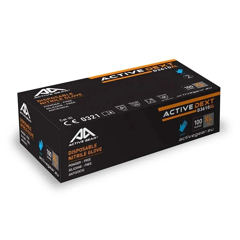 Active Gear nitrila cimdi L, 100 v.