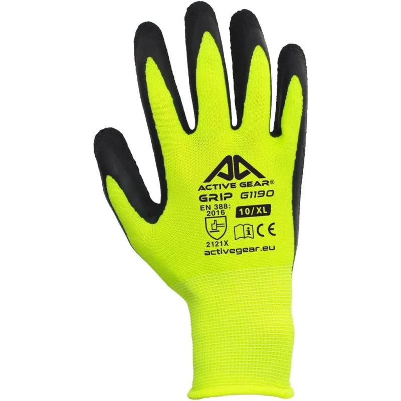 Latex coated gloves Active Grip, 9-L, ACTIVE GEAR