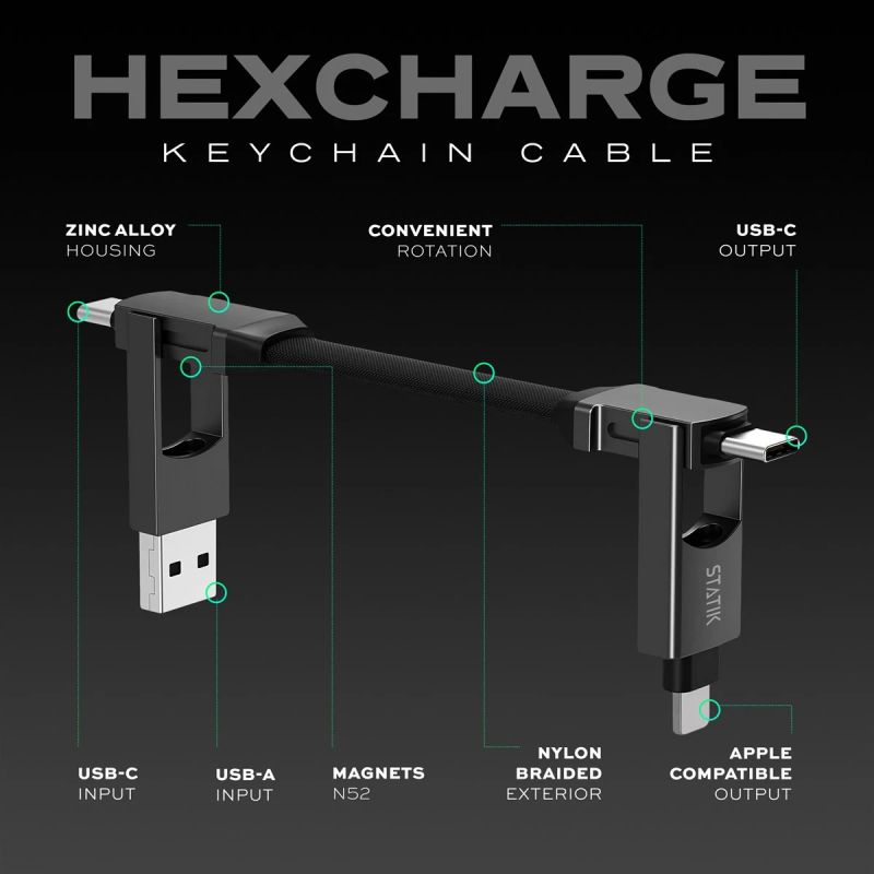 STATIK HexCharge Cable, Black